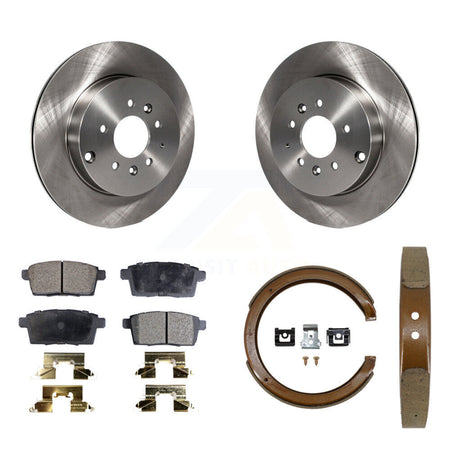 Rear Disc Rotors Semi-Metallic Pads And Parking Brake Shoes Kit For 2007-2012 Mazda CX-9 K8F-104702
