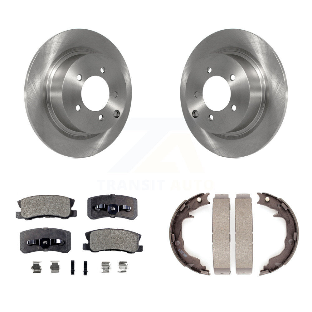 Rear Disc Rotors Semi-Metallic Pads Parking Shoes Kit For Jeep Mitsubishi Patriot Compass K8F-104707