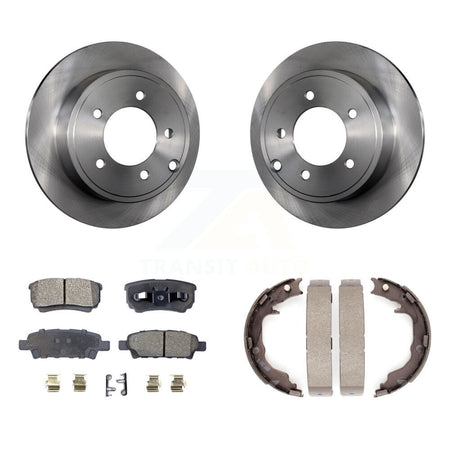 Rear Disc Rotors Semi-Metallic Pads Parking Shoes Kit For Jeep Patriot Dodge Chrysler 200 K8F-104708