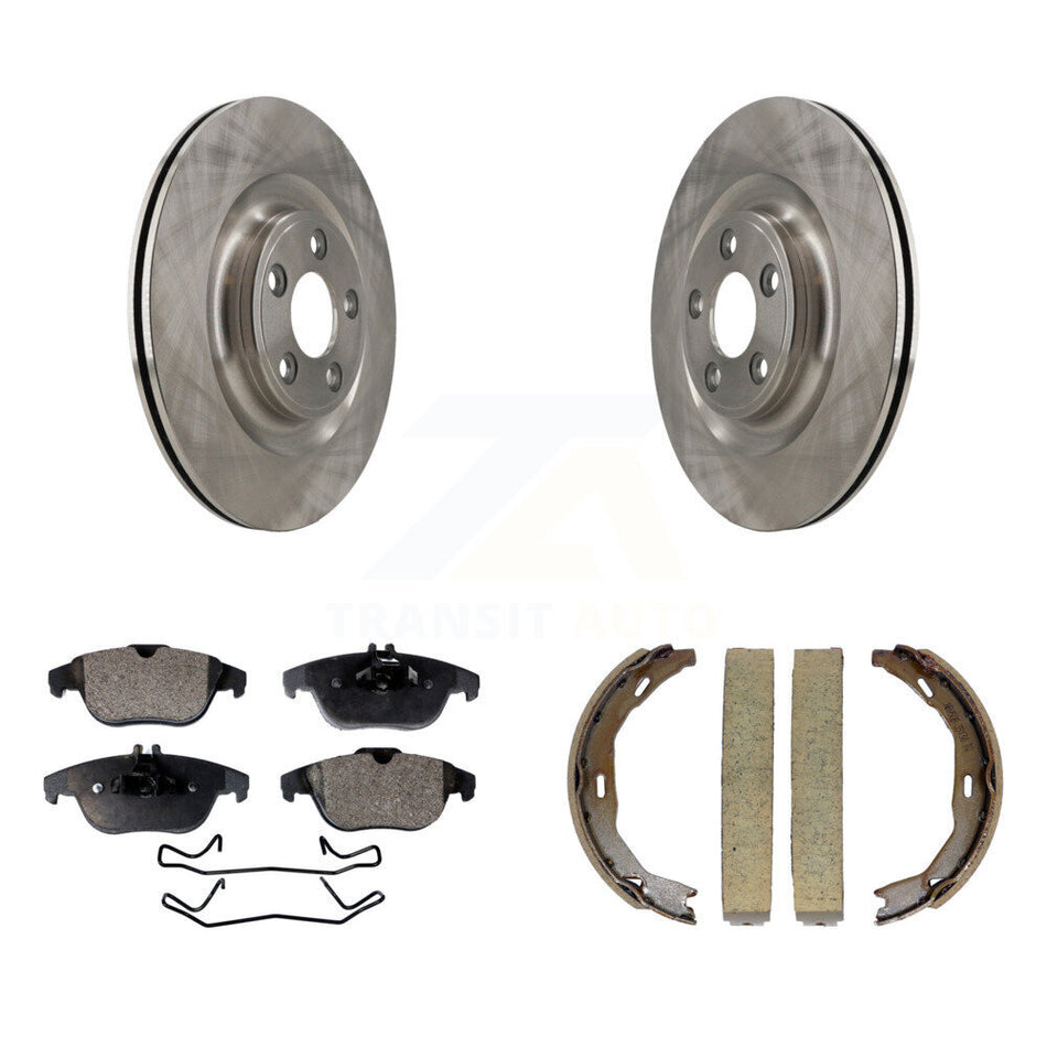 Rear Disc Rotors Semi-Metallic Pads And Parking Brake Shoes Kit For Mercedes-Benz E400 K8F-104718