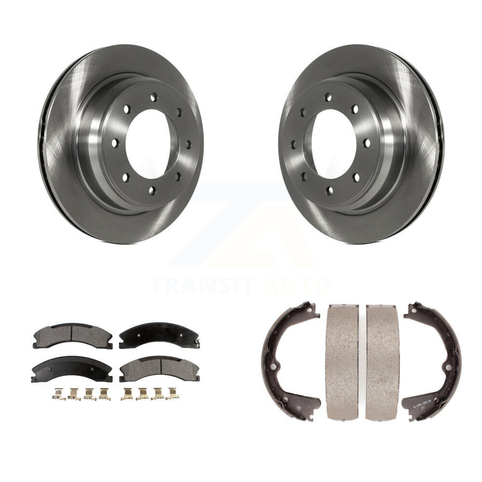 Rear Disc Rotors Semi-Metallic Pads And Parking Shoes Kit For Nissan NV2500 NV3500 NV1500 K8F-104721