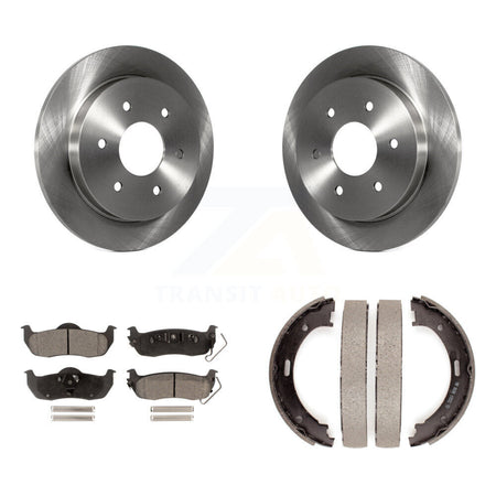 Rear Disc Rotors Semi-Metallic Pads & Parking Shoes Kit For Nissan TITAN Armada INFINITI K8F-104725
