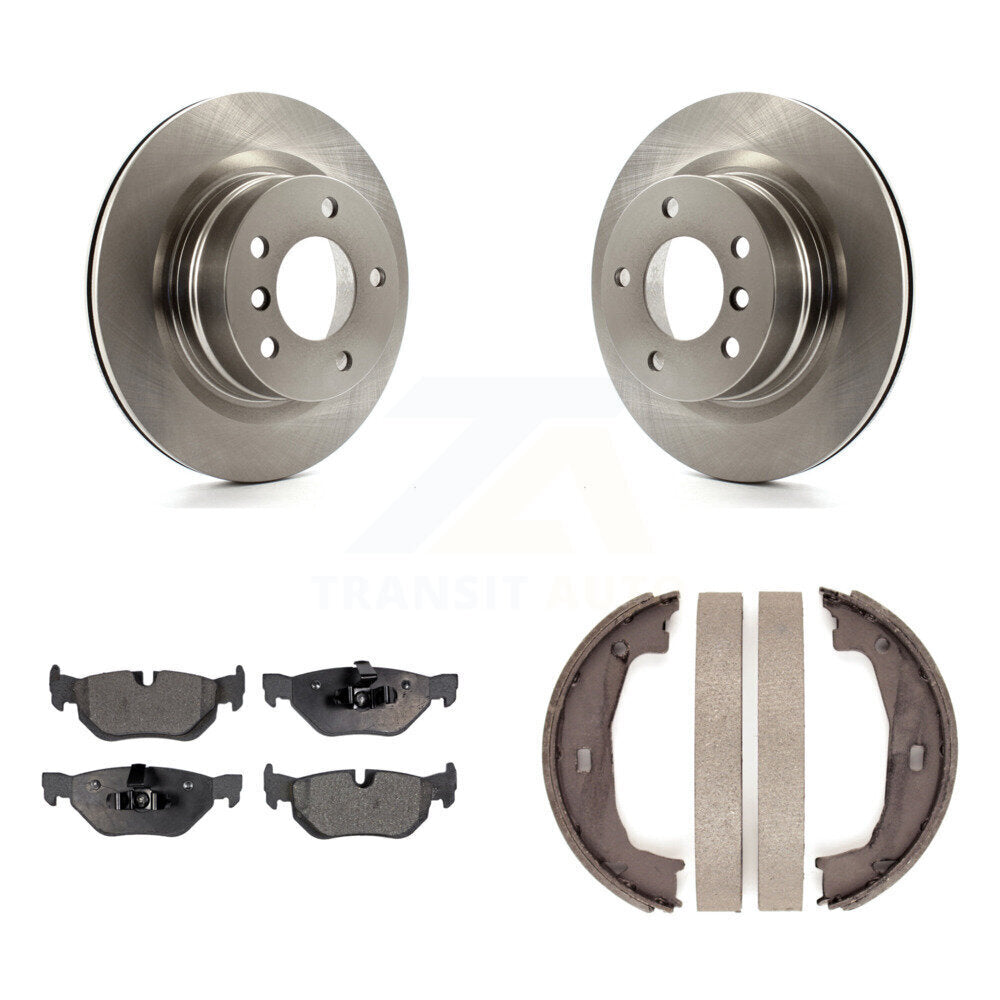 Rear Disc Rotors Semi-Metallic Pads And Parking Brake Shoes Kit For 2008-2013 BMW 128i K8F-104727