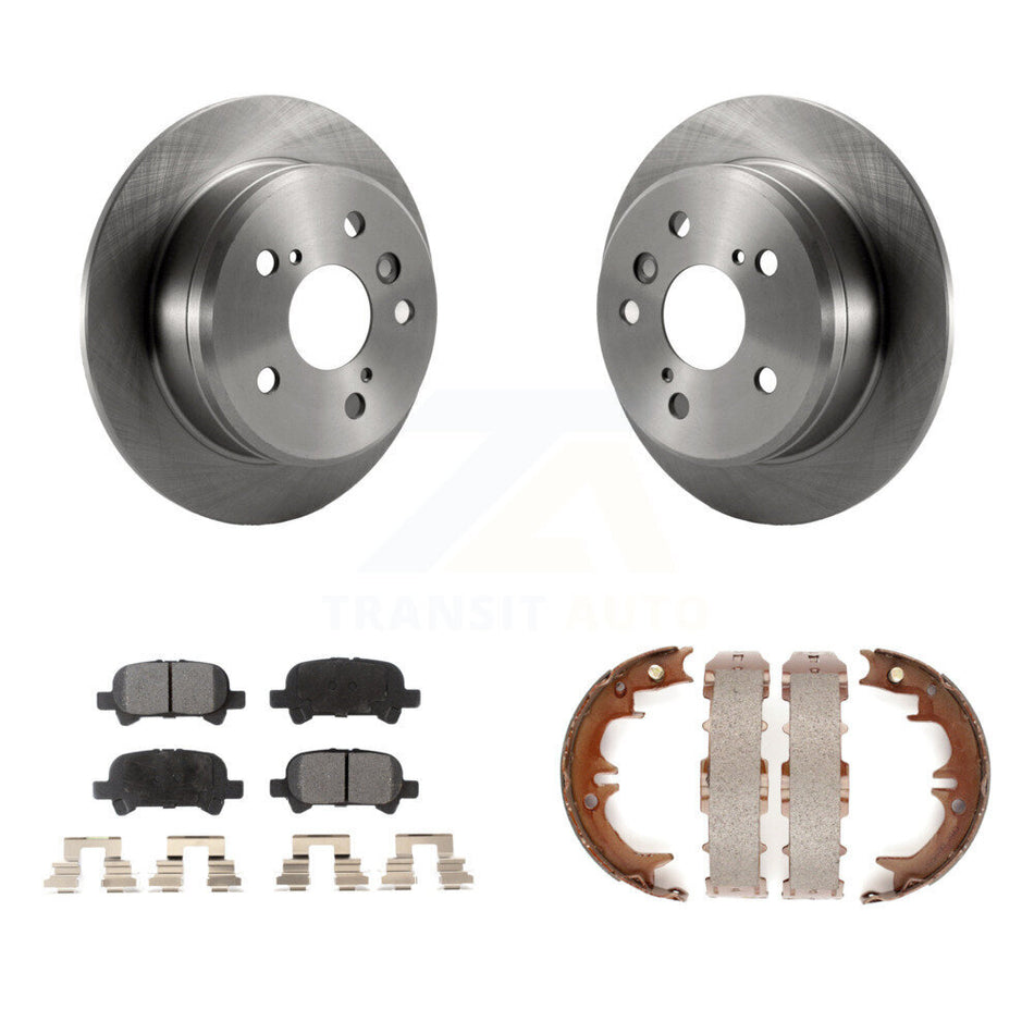 Rear Disc Rotors Semi-Metallic Pads And Parking Brake Shoes Kit For Toyota Camry Solara K8F-104737