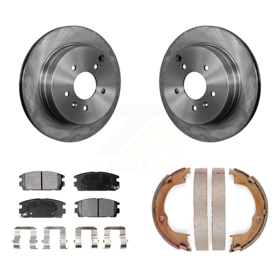 Rear Disc Rotors Semi-Metallic Pads & Parking Shoes Kit For Chevrolet Equinox Pontiac Vue K8F-104744