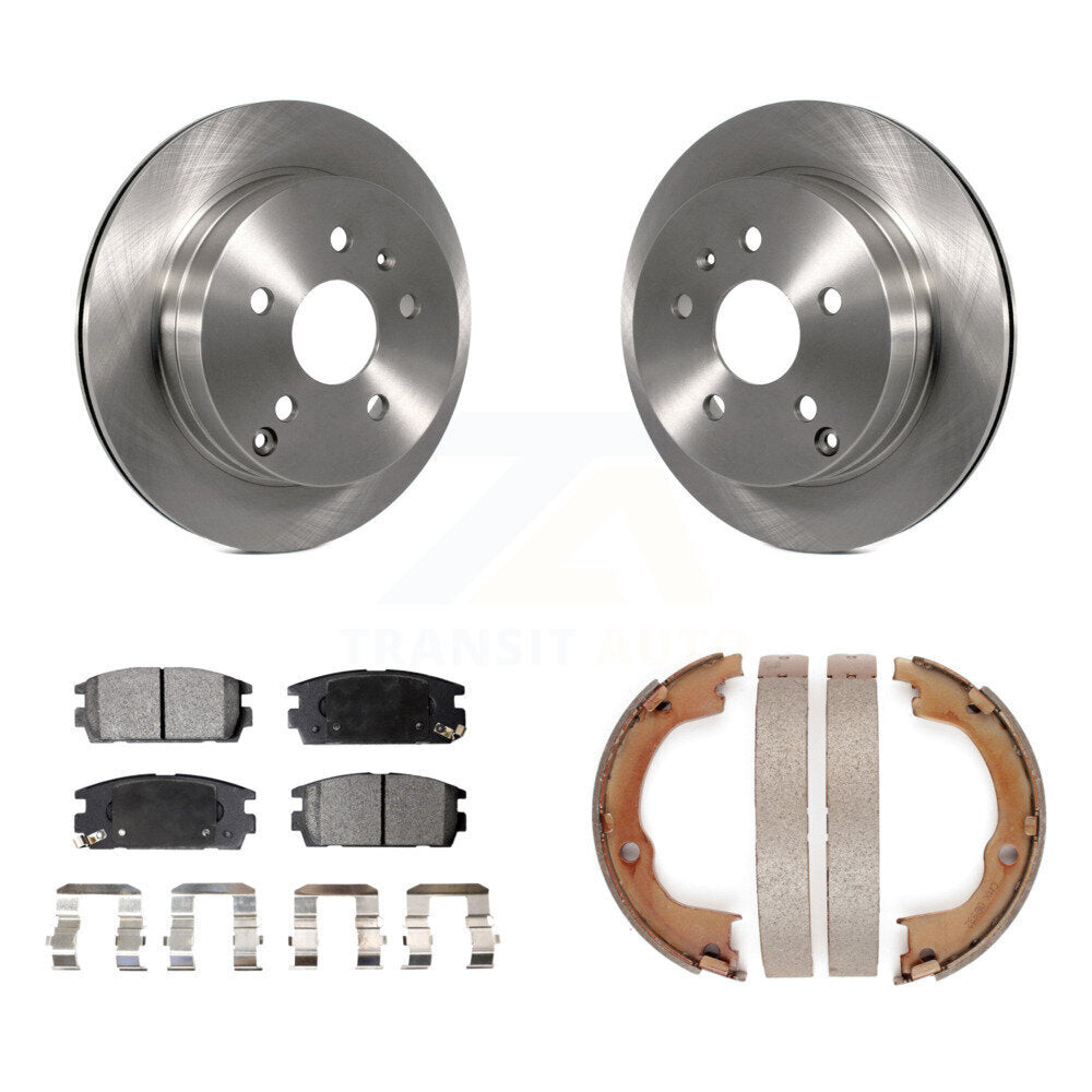 Rear Disc Rotors Semi-Metallic Pads & Parking Shoes Kit For Chevrolet Equinox GMC Terrain K8F-104745
