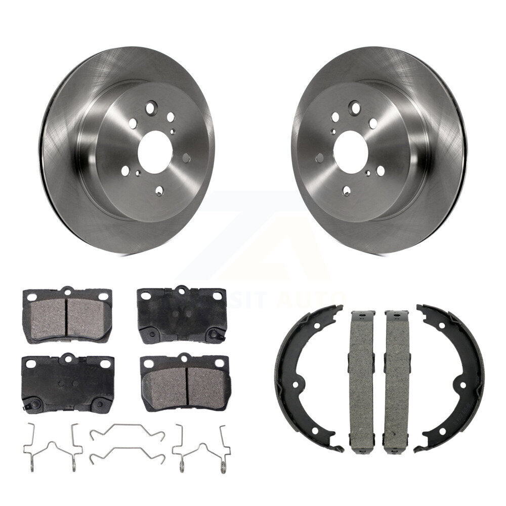 Rear Disc Rotors Semi-Metallic Pads & Parking Shoes Kit For Lexus IS250 IS350 GS350 GS300 K8F-104750