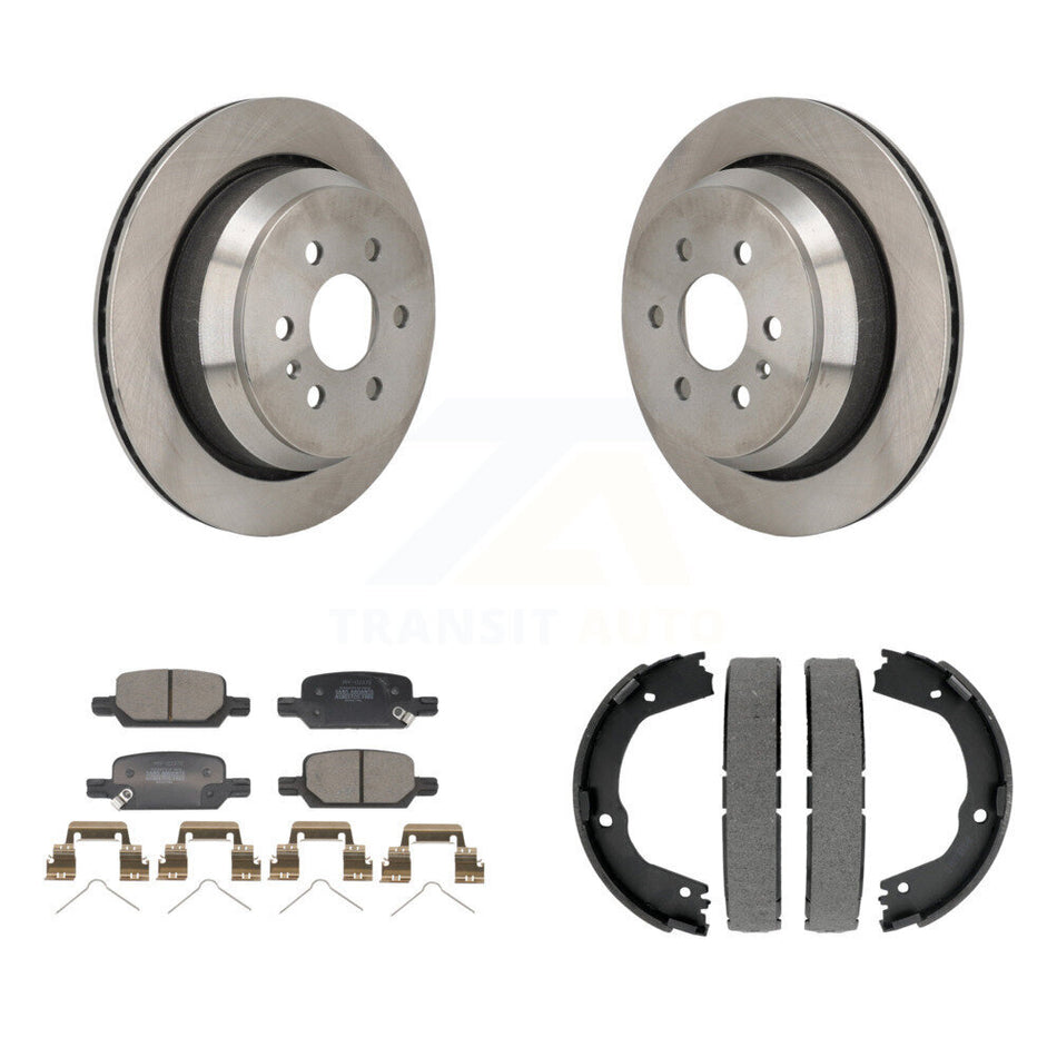 Rear Disc Rotors Semi-Metallic Pads & Parking Shoes Kit For Chevrolet Colorado GMC Canyon K8F-104752