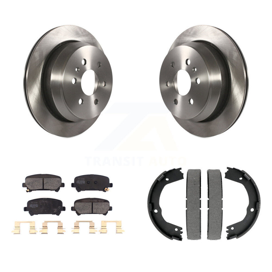 Rear Disc Rotors Semi-Metallic Pads & Parking Shoes Kit For Chevrolet Colorado GMC Canyon K8F-104755
