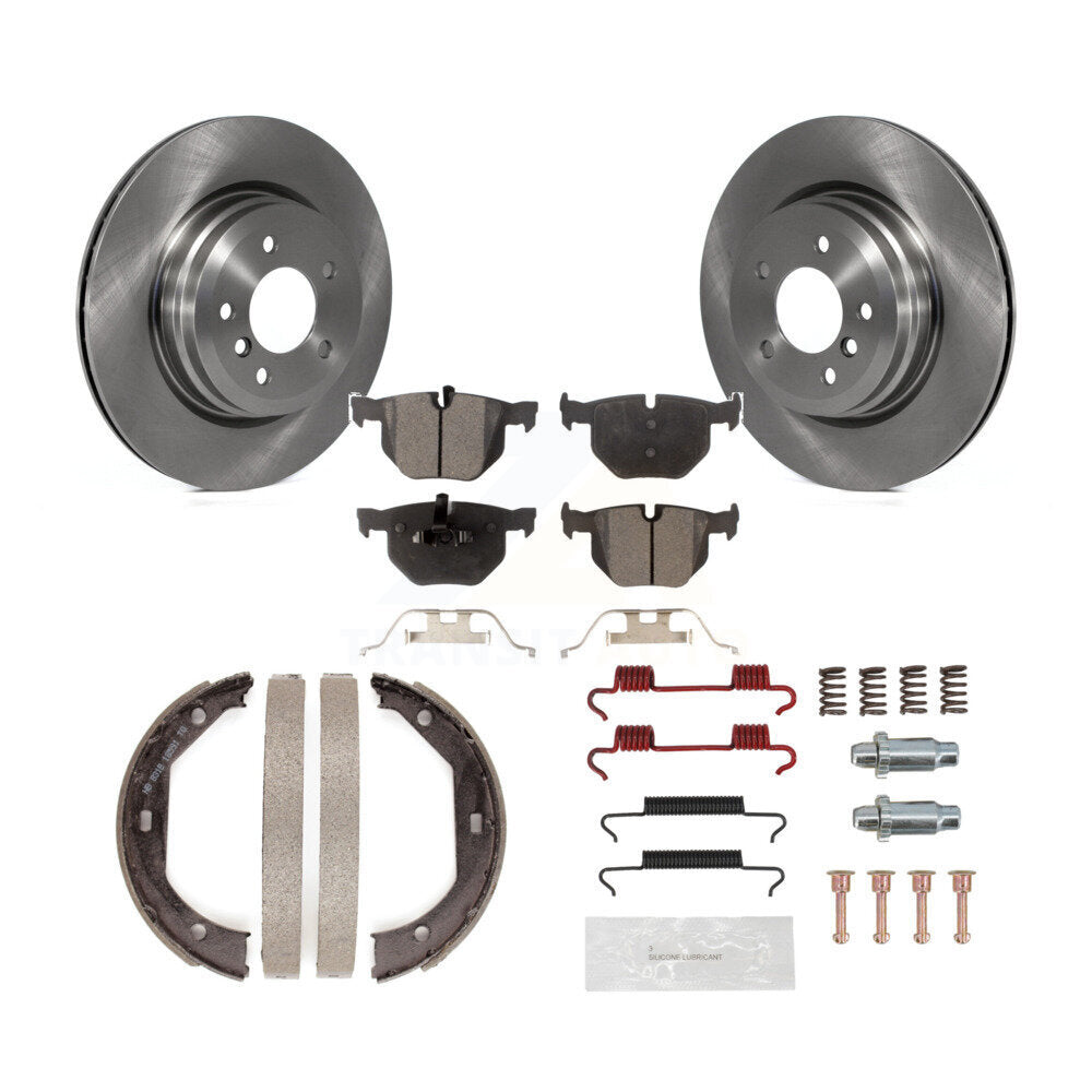Rear Disc Rotors Semi-Metallic Pads Parking Brake Shoes And Hardware Kit For BMW X1 K8F-104771