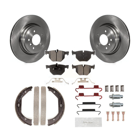 Rear Disc Rotors Semi-Metallic Pads Parking Brake Shoes And Hardware Kit For BMW X1 K8F-104771