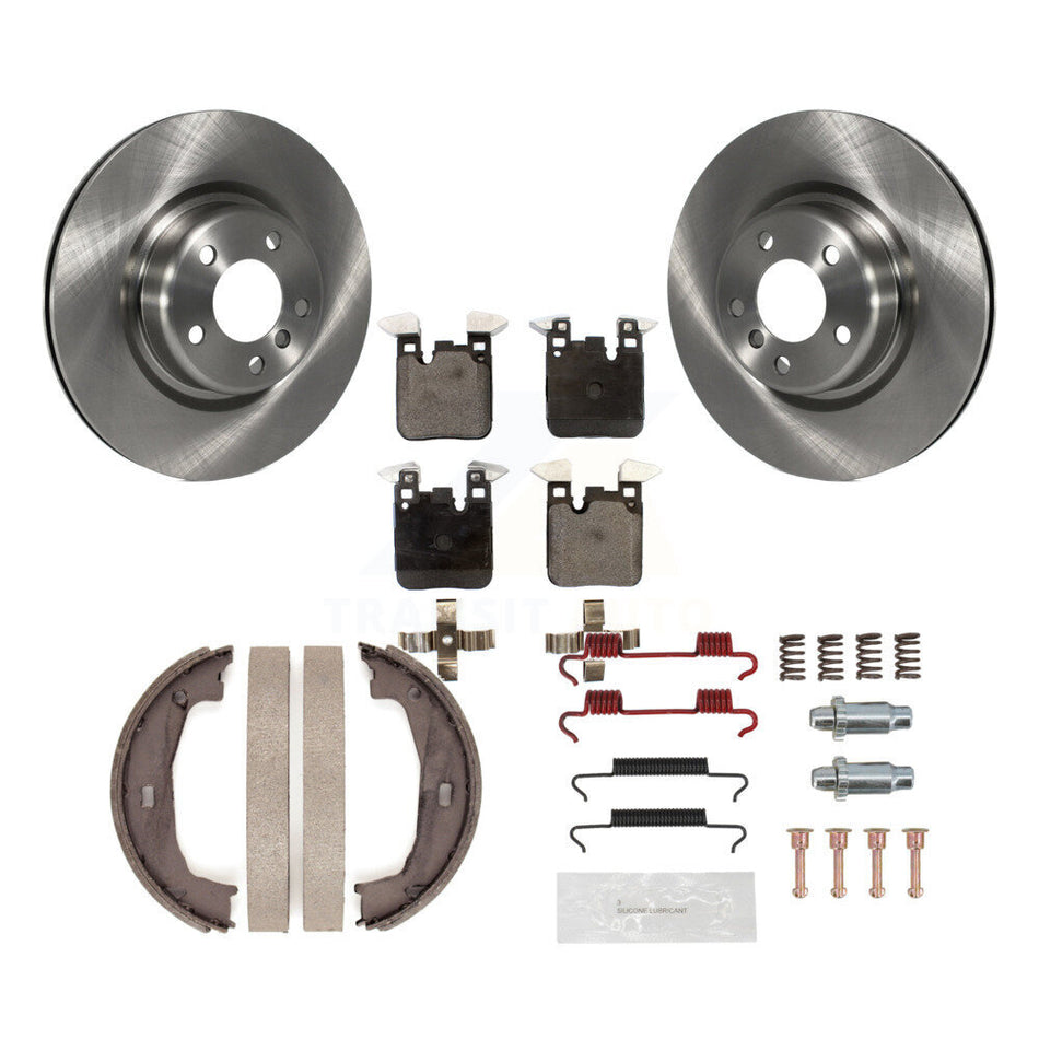 Rear Disc Rotors Semi-Metallic Pads Parking Shoes & Hardware Kit For BMW 230i xDrive 228i K8F-104774