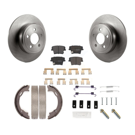 Rear Disc Rotors Semi-Metallic Pads Parking Shoes And Hardware Kit For Dodge Chrysler 300 K8F-104803