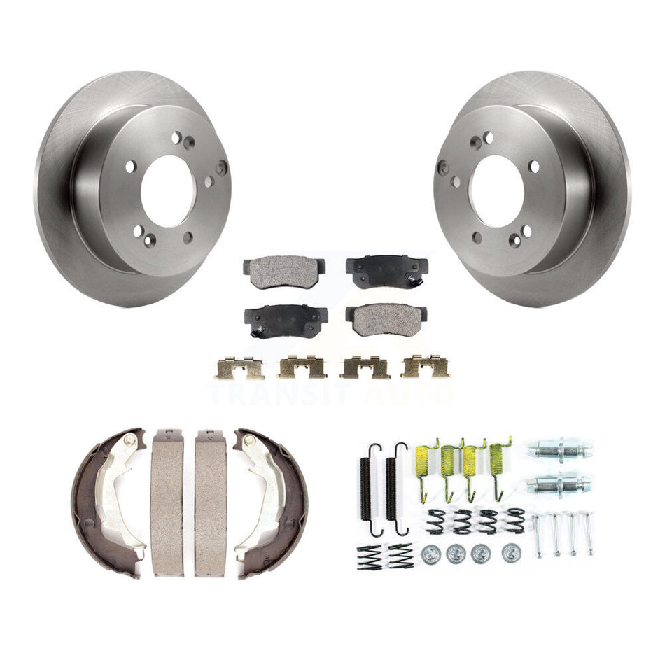 Rear Disc Rotors Semi-Metallic Pads Parking Shoes & Hardware Kit For Hyundai Sonata XG350 K8F-104816