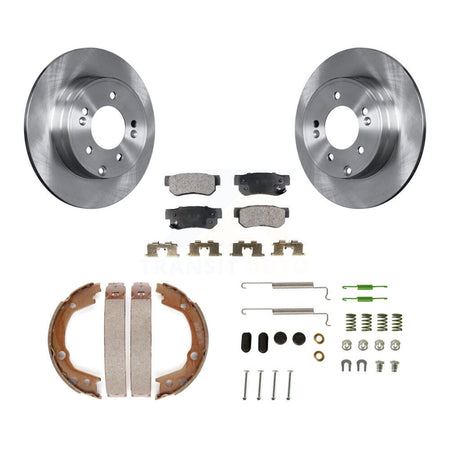 Rear Disc Rotors Semi-Metallic Pads Parking Shoes & Hardware Kit For Hyundai Sonata 3.3L K8F-104819