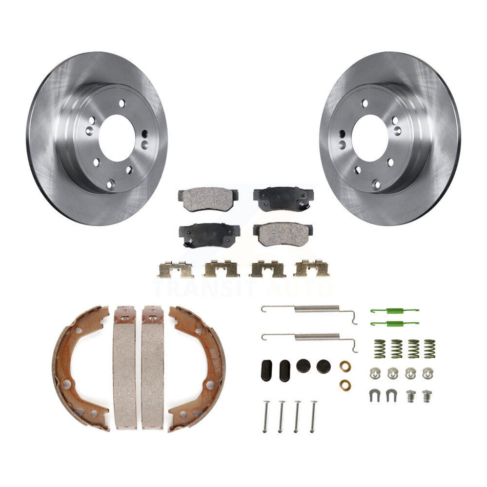 Rear Disc Rotors Semi-Metallic Pads Parking Shoes & Hardware Kit For Hyundai Sonata 3.3L K8F-104819