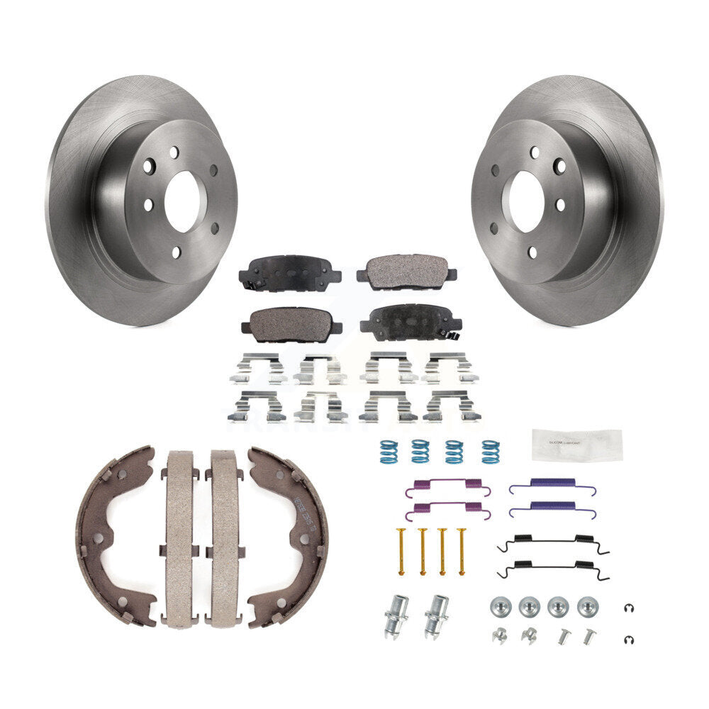 Rear Disc Rotors Semi-Metallic Pads Parking Brake Shoes & Hardware Kit For Nissan Altima K8F-104833