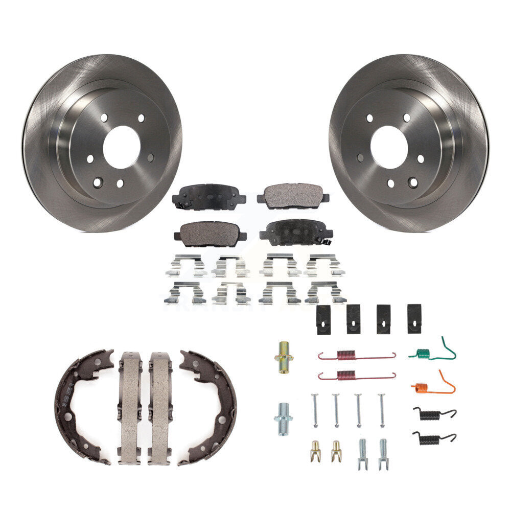 Rear Disc Rotors Semi-Metallic Pads Parking Shoes Hardware Kit For Nissan Rogue LEAF Juke K8F-104835