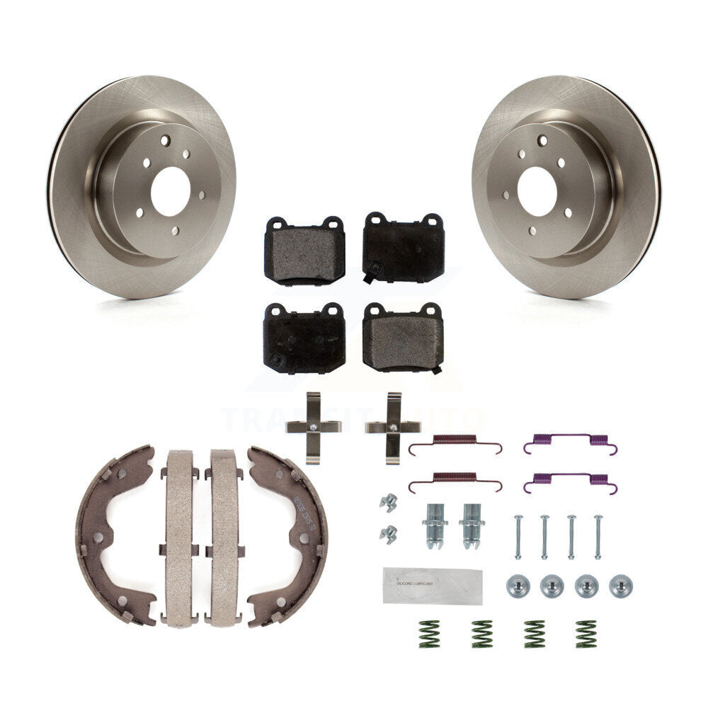 Rear Disc Rotors Semi-Metallic Pads Parking Shoes & Hardware Kit For Nissan 350Z INFINITI K8F-104842