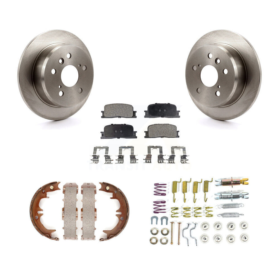 Rear Disc Rotors Semi-Metallic Pads Parking Shoes And Hardware Kit For Toyota Camry Lexus K8F-104844