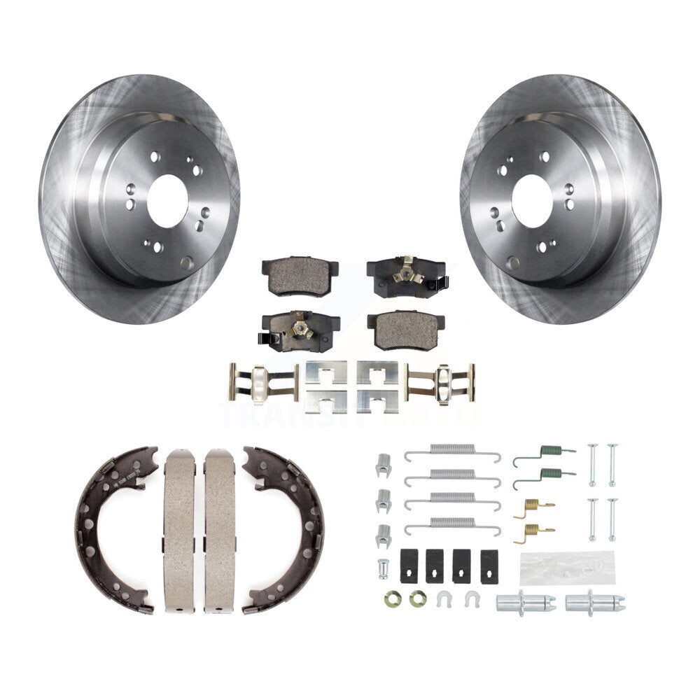 Rear Disc Rotors Semi-Metallic Pads Parking Shoes & Hardware Kit For Honda CR-V Acura RDX K8F-104857