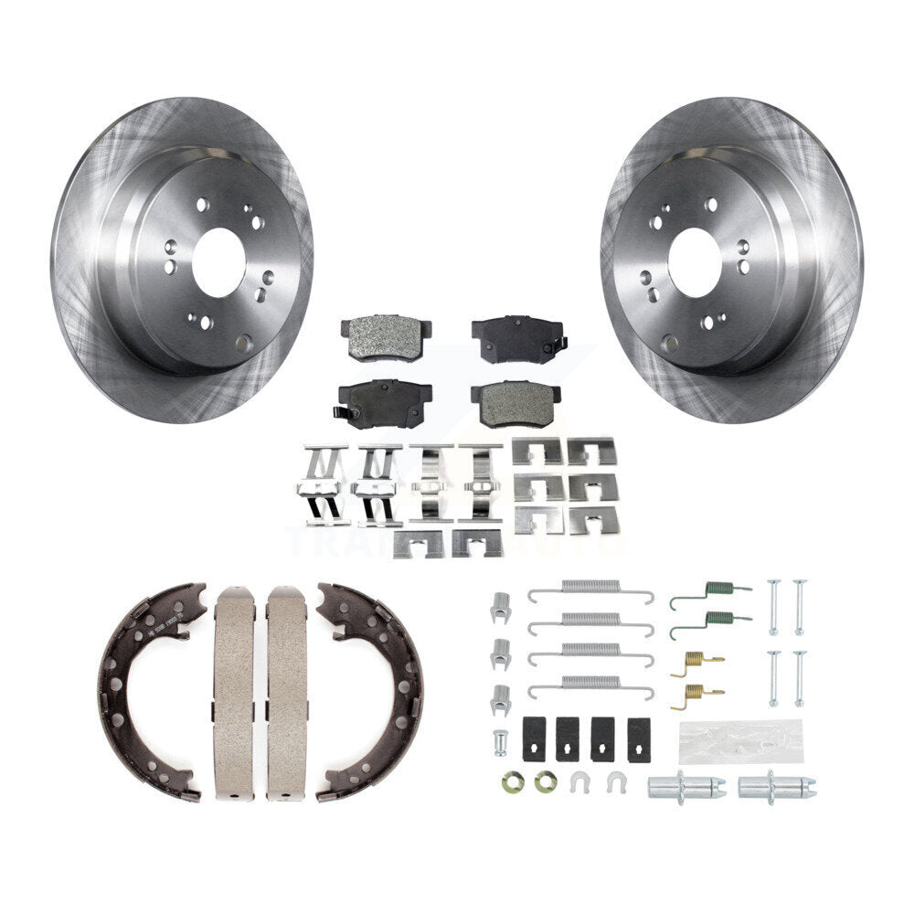 Rear Disc Rotors Semi-Metallic Pads Parking Brake Shoes And Hardware Kit For Acura RDX K8F-104858