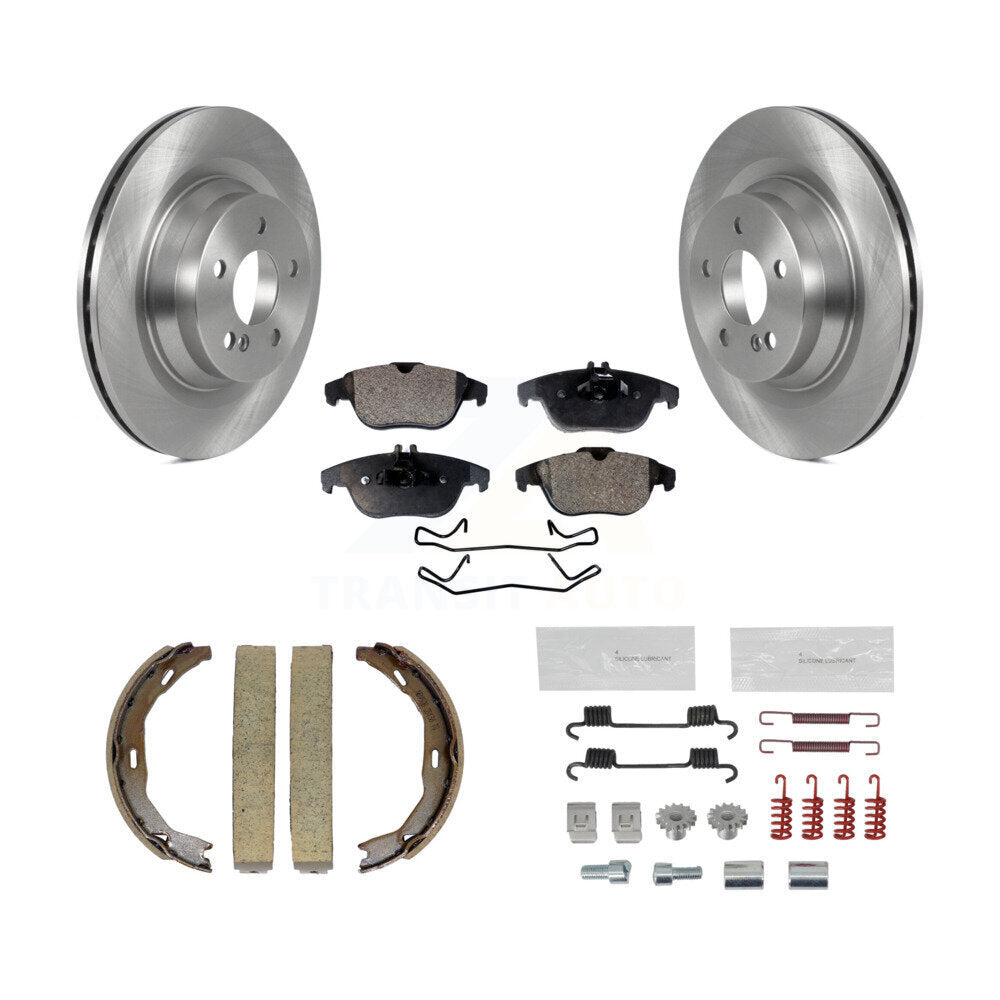Rear Disc Rotors Semi-Metallic Pads Parking Shoes And Hardware Kit For Mercedes-Benz E550 K8F-104863