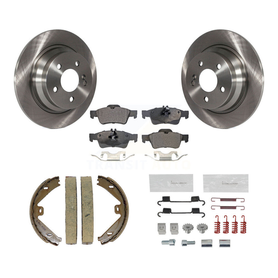 Rear Disc Rotors Semi-Metallic Pads Parking Shoes And Hardware Kit For Mercedes-Benz E250 K8F-104865