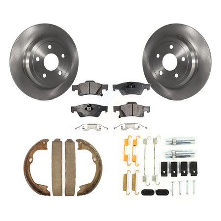 Rear Disc Rotors Semi-Metallic Pads Parking Shoes And Hardware Kit For Dodge Durango Jeep K8F-104878