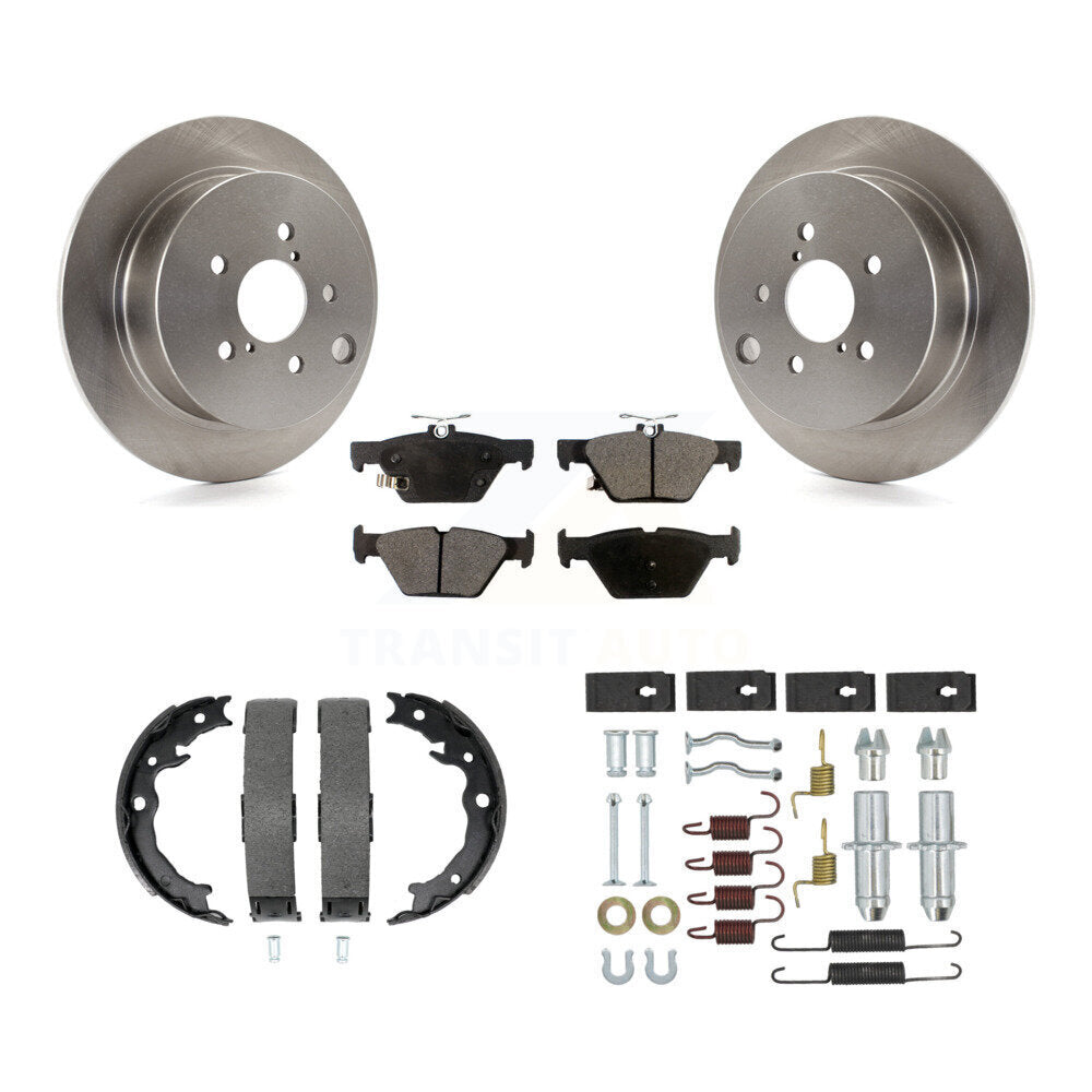 Rear Disc Rotors Semi-Metallic Pads Parking Brake Shoes Hardware Kit For Subaru Crosstrek K8F-104892