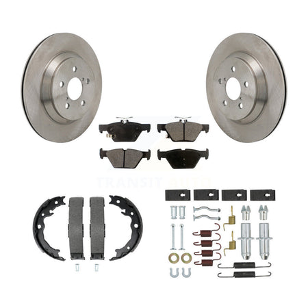 Rear Disc Rotors Semi-Metallic Pads Parking Brake Shoes Hardware Kit For Subaru Crosstrek K8F-104894