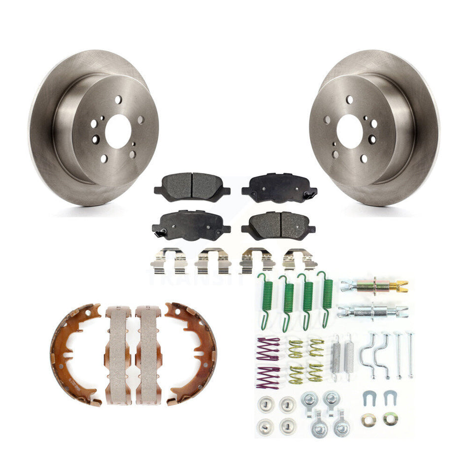 Rear Disc Rotors Semi-Metallic Pads Parking Shoes Hardware Kit For 2009-2016 Toyota Venza K8F-104899