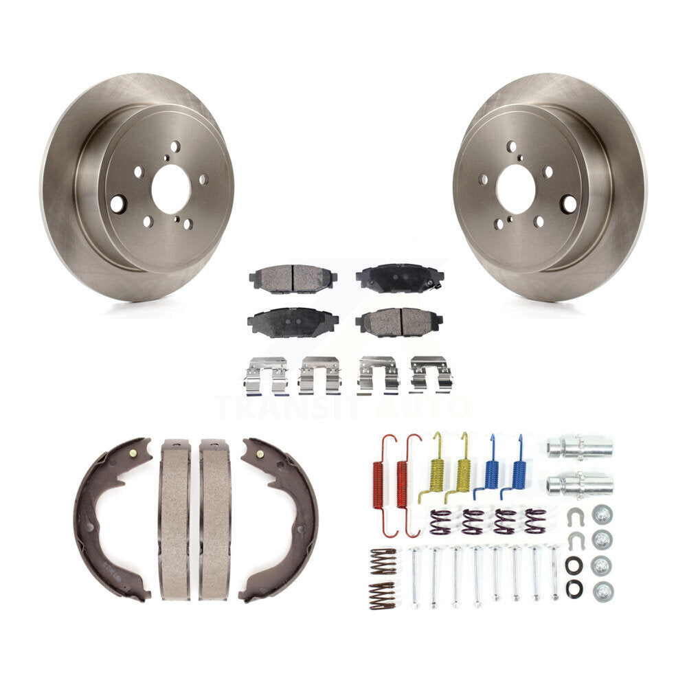 Rear Disc Rotors Semi-Metallic Pads Parking Brake Shoes & Hardware Kit For Subaru Impreza K8F-104914