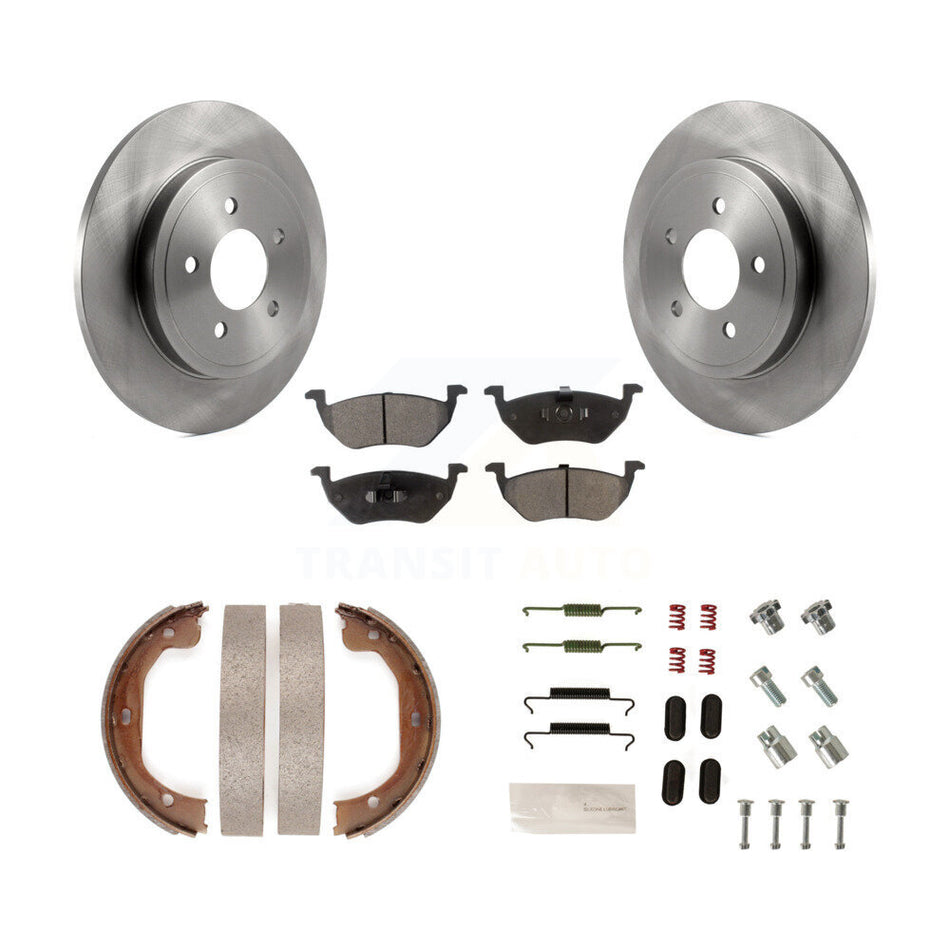 Rear Disc Rotors Semi-Metallic Pads Parking Shoes And Hardware Kit For Ford Escape Mazda K8F-104929