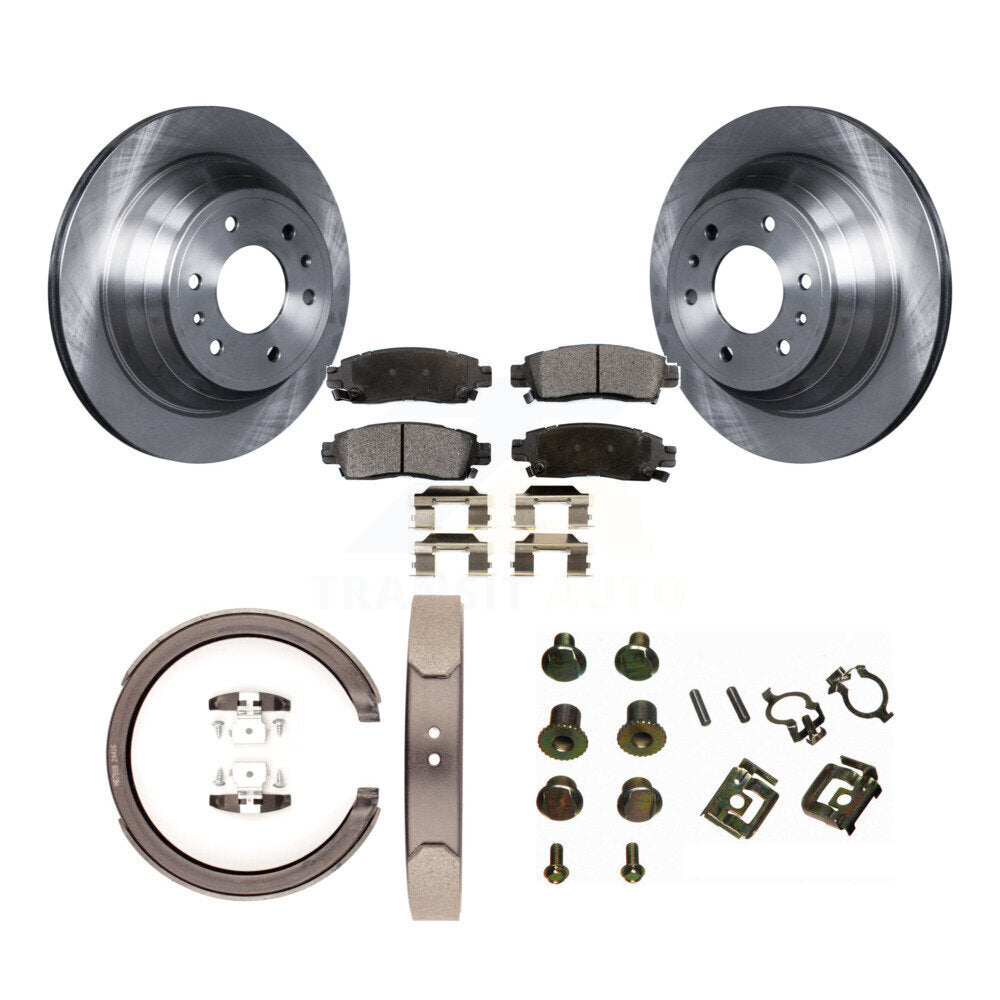 Rear Disc Rotors Semi-Metallic Pads Parking Shoes Hardware Kit For Chevrolet GMC Envoy XL K8F-104960