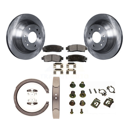 Rear Disc Rotors Semi-Metallic Pads Parking Shoes Hardware Kit For Chevrolet GMC Envoy XL K8F-104960