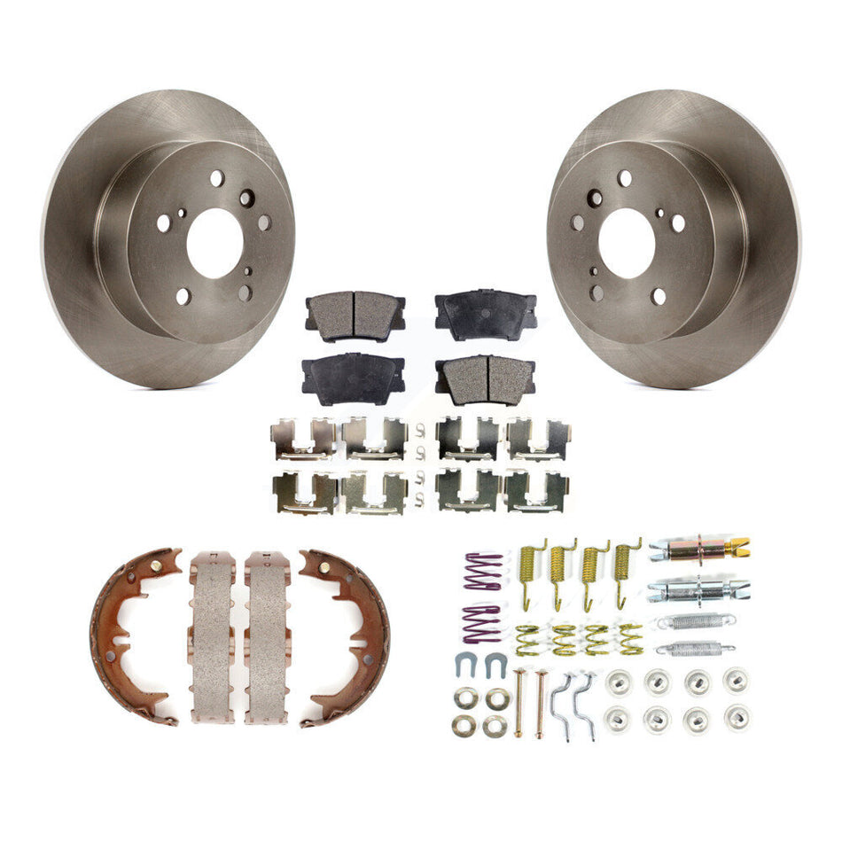 Rear Disc Rotors Semi-Metallic Pads Parking Shoes And Hardware Kit For Toyota Camry Lexus K8F-104977