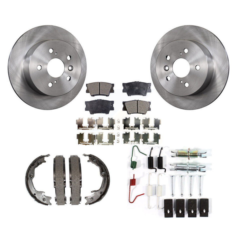 Rear Disc Rotors Semi-Metallic Pads Parking Shoes And Hardware Kit For Toyota Camry Lexus K8F-104978
