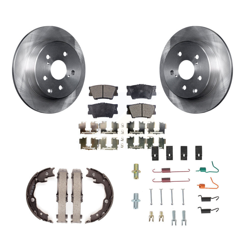 Rear Disc Rotors Semi-Metallic Pads Parking Shoes And Hardware Kit For Toyota RAV4 Lexus K8F-104979