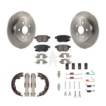 Rear Disc Rotors Semi-Metallic Pads Parking Shoes Hardware Kit For Toyota Matrix Pontiac K8F-104982