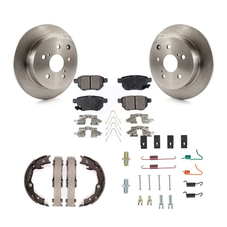 Rear Disc Rotors Semi-Metallic Pads Parking Shoes Hardware Kit For 2010 Toyota Matrix XRS K8F-104984