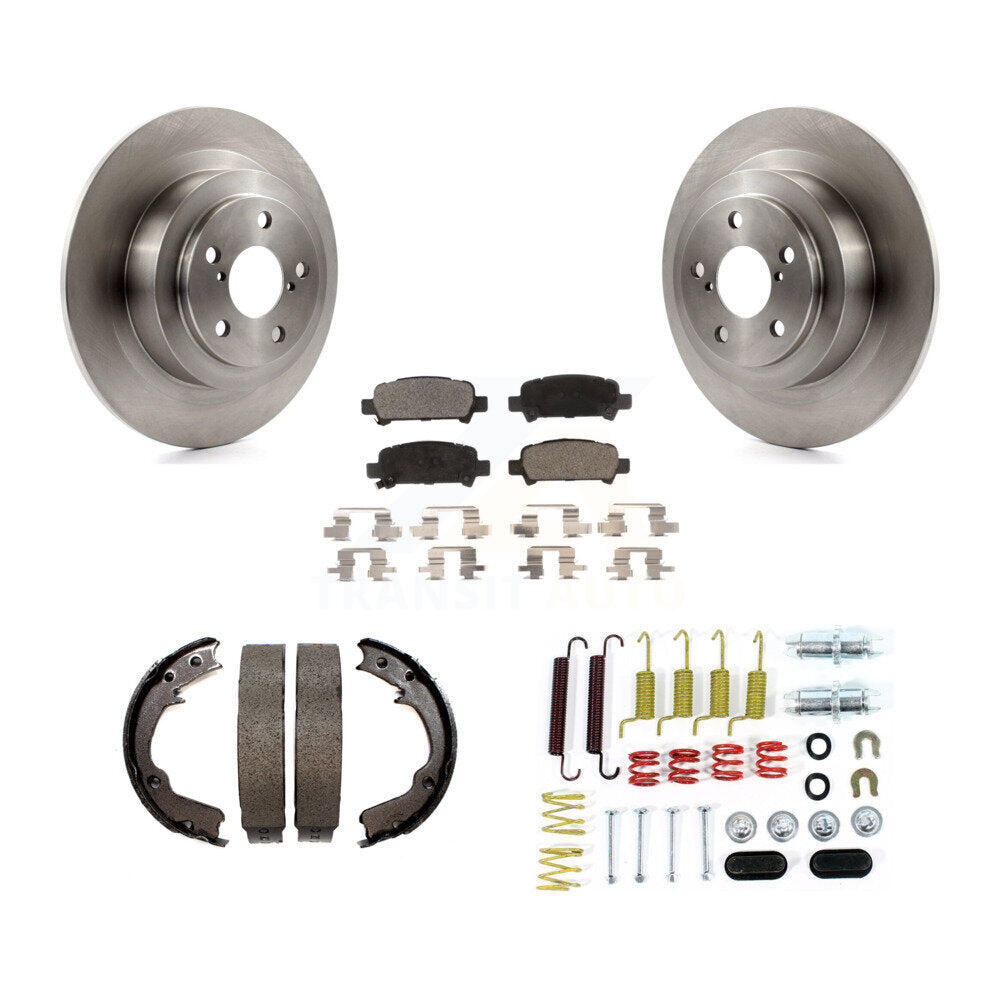 Rear Disc Rotors Semi-Metallic Pads Parking Shoes And Hardware Kit For 2000 Subaru Legacy K8F-104987