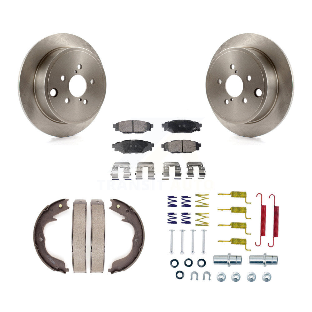 Rear Disc Rotors Semi-Metallic Pads Parking Shoes Hardware Kit For Subaru Outback Legacy K8F-104988