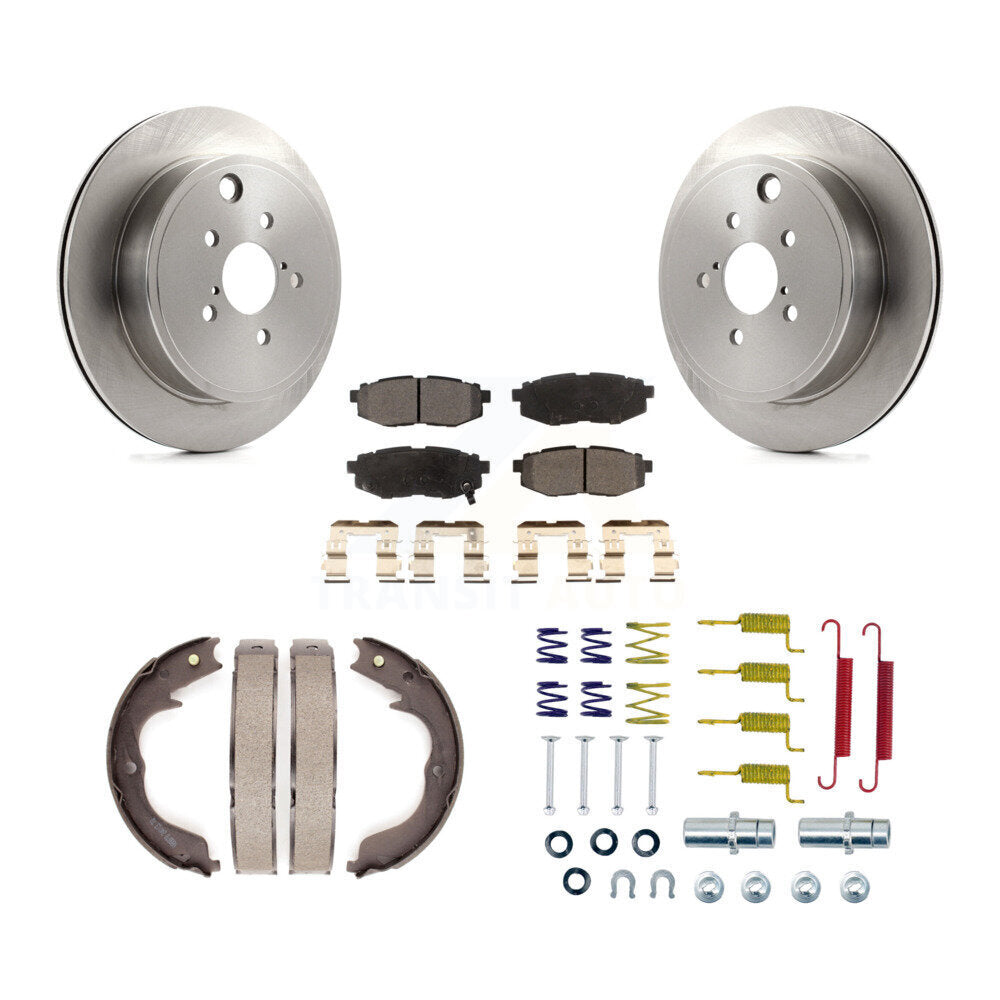 Rear Disc Rotors Semi-Metallic Pads Parking Shoes Hardware Kit For Subaru Outback Legacy K8F-104989