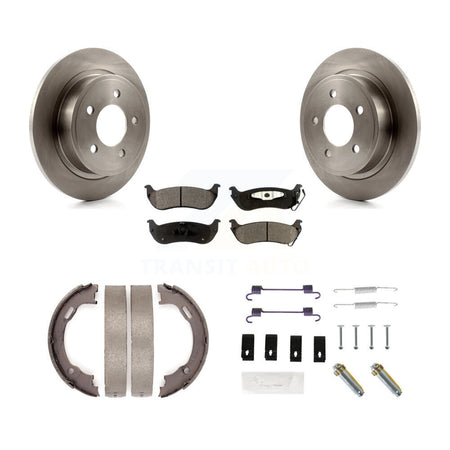 Rear Disc Rotors Semi-Metallic Pads Parking Shoes And Hardware Kit For Chrysler Pacifica K8F-105018