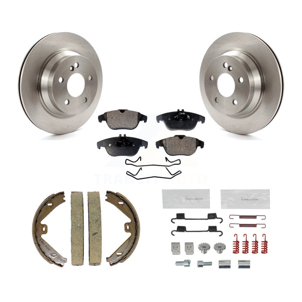 Rear Disc Rotors Semi-Metallic Pads Parking Shoes & Hardware Kit For Mercedes-Benz GLK350 K8F-105062