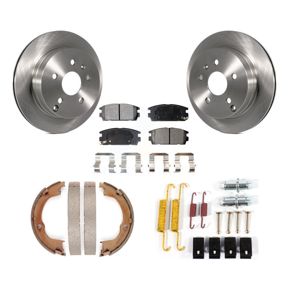 Rear Disc Rotors Semi-Metallic Pads Parking Shoes Hardware Kit For Chevrolet Equinox GMC K8F-105091