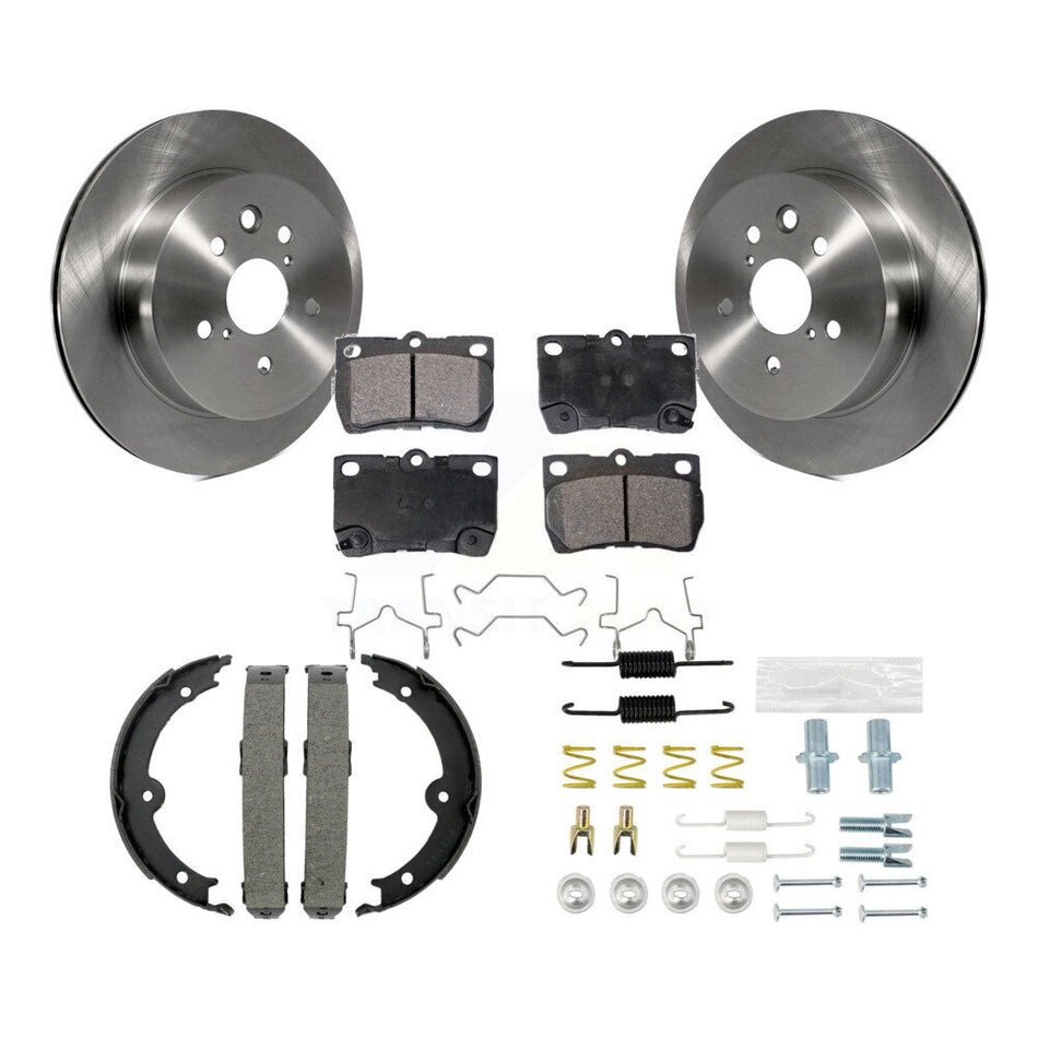 Rear Disc Rotors Semi-Metallic Pads Parking Shoes And Hardware Kit For Lexus IS250 IS350 K8F-105094