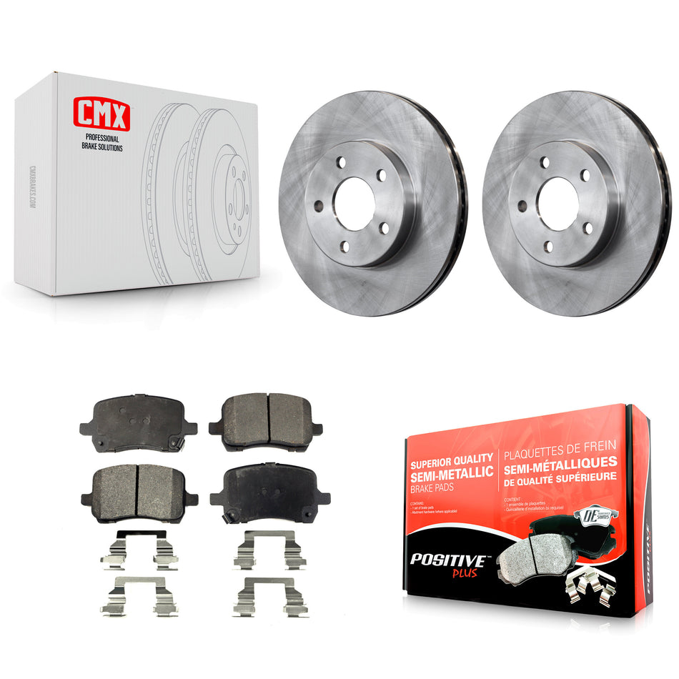 Front Disc Brake Rotors & Semi-Metallic Pad Kit For 2007-2008 Pontiac G5 rear brakes K8F-105107