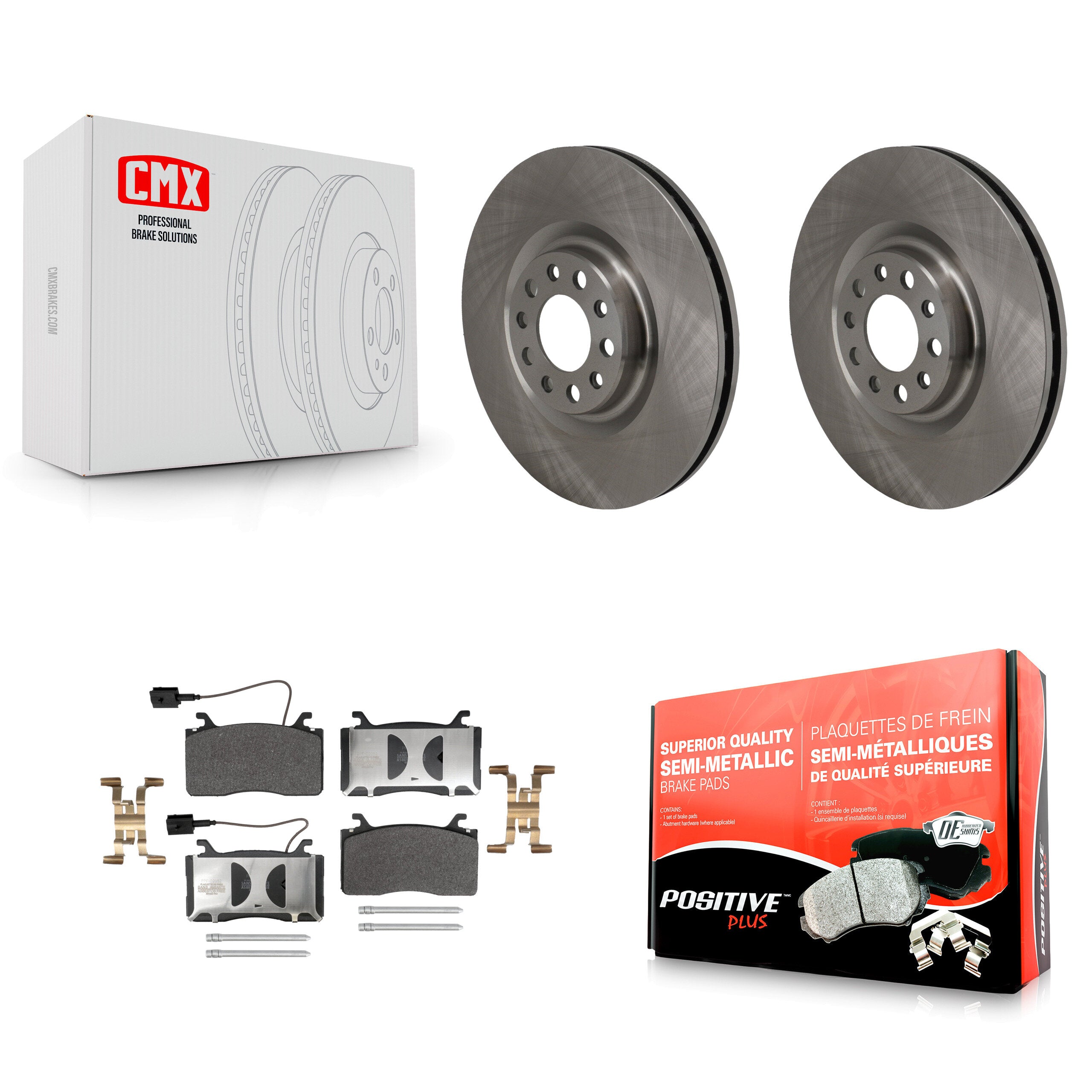 Front Disc Brake Rotors And Semi-Metallic Pads Kit For Alfa Romeo Stelvio Giulia K8F-105110